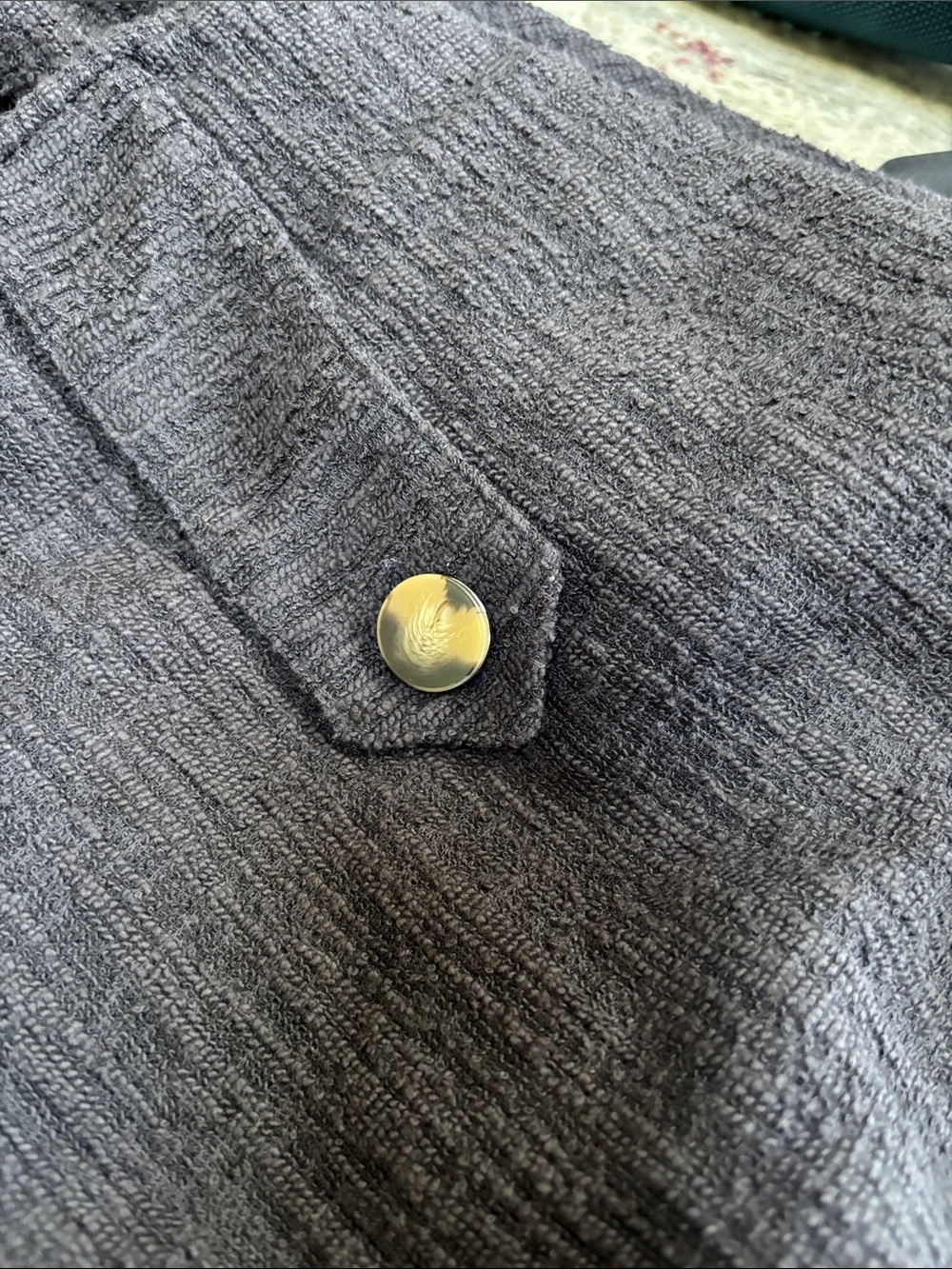Ann Taylor Navy BlueTextured Cap-Sleeve Top, NWT, SP - Picture 8 of 8